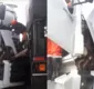 
                  Motorista fica preso em ferragens após batida entre carretas