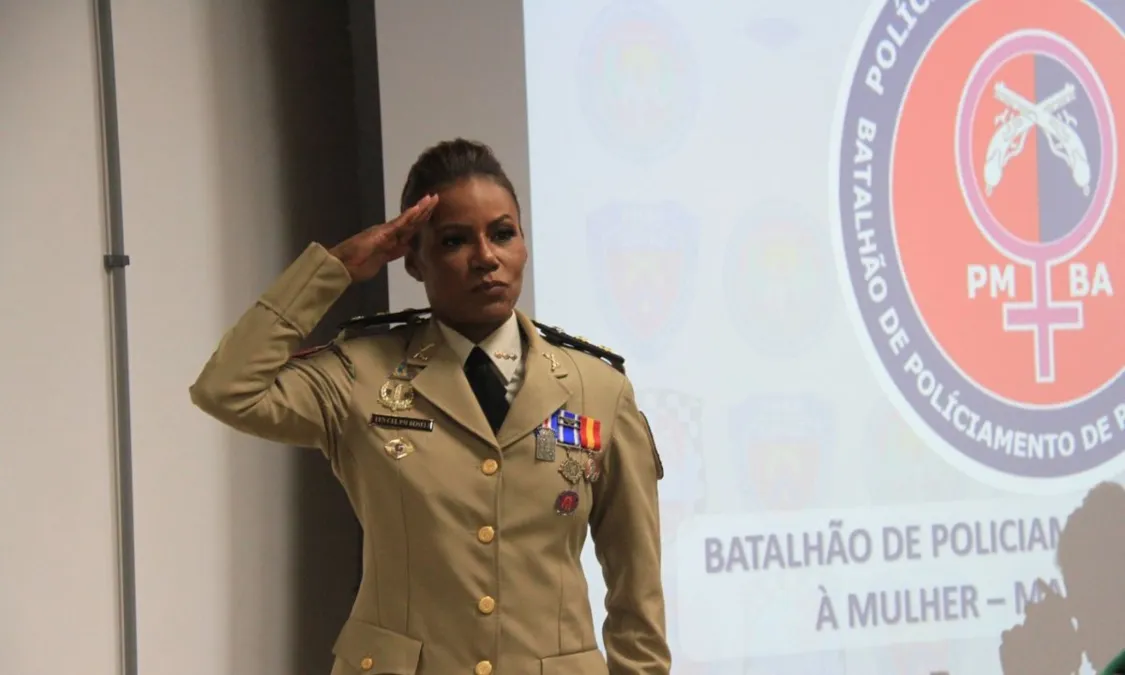 Conheça primeira mulher na história a comandar batalhão da PMBA