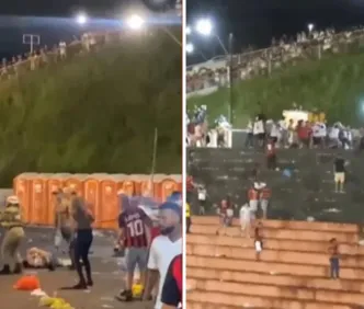 Após jogo, show para torcedores do Vitória termina em briga e confusão
