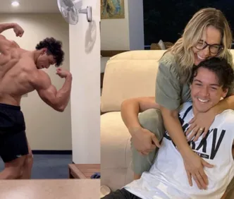 Filho de Xanddy ostenta corpo musculoso e Carla brinca: ‘Eu que pari’