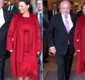 
                  Janja Lula da Silva usa vermelho em coroação de rei Charles III