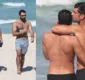 
                  Em clima de romance, Marcos Pitombo curte praia com namorado; FOTOS