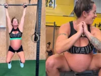 Grávida viraliza ao mostrar treino intenso de CrossFit; VÍDEO