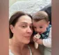 
                  Claudia Raia posta fotos com filho Luca: 'Preguicinha com a mamãe'