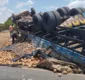 
                  Homem morre e carga de coco é espalhada na BR-020 após capotamento