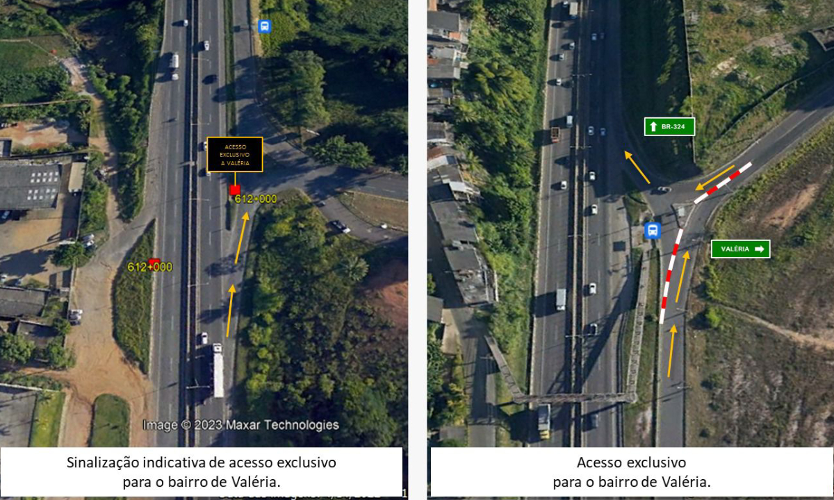 Via marginal da BR-324 em Valéria sofre mudanças e ponto é desativado