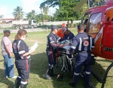 Idosa de 81 anos é resgatada de helicóptero na Ilha de Itaparica