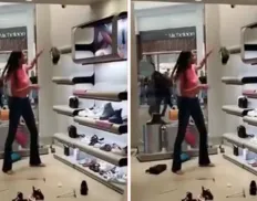Vídeo: mulher derruba calçados em loja na BA e explica revolta