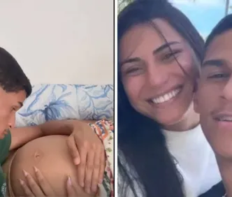 Após rumores de término, Luva posta vídeo beijando barriga de namorada