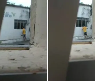 Vídeo mostra momento que homem quebra janelas de terreiro em Salvador