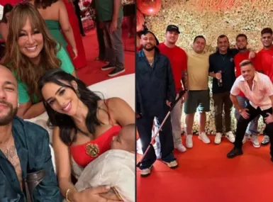 Neymar celebrou Natal com família e amigos em festa luxuosa