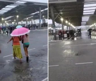 Vídeo: Terminal Águas Claras volta a alagar com chuvas