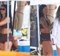 
                  Namorada de Belo vende biquínis na praia e manda recado após flagra