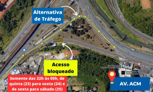 
				
					Avenida ACM tem acesso bloqueado por duas noites para obras
				
				