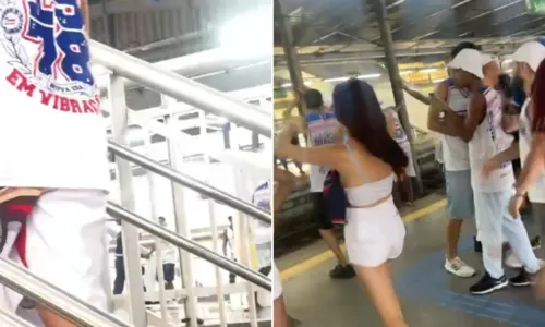 
				
					Briga entre torcedores causa correria e gritaria no metrô de Salvador
				
				