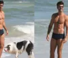 Marcos Pitombo é flagrado em praia da Barra da Tijuca no RJ