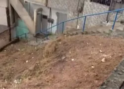 Moradores deixam casas por risco de deslizamento de terra em Salvador