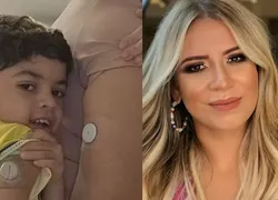 Filho de Marília Mendonça surge com sensor após diagnóstico de doença