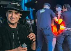 Natanzinho Lima tem palco invadido por fã e leva mordida em show; veja