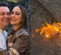 Esposa de Regis Danese revela causa de incêndio após queimar Labubu
