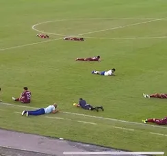 Enxame de abelhas invade campo e interrompe jogo em Feira de Santana