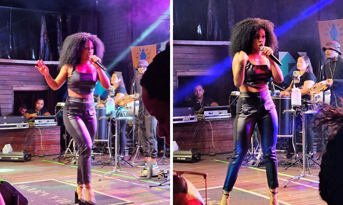 Ex-BBB Marvvila comemora 24 anos em mirante do Vidigal, no Rio