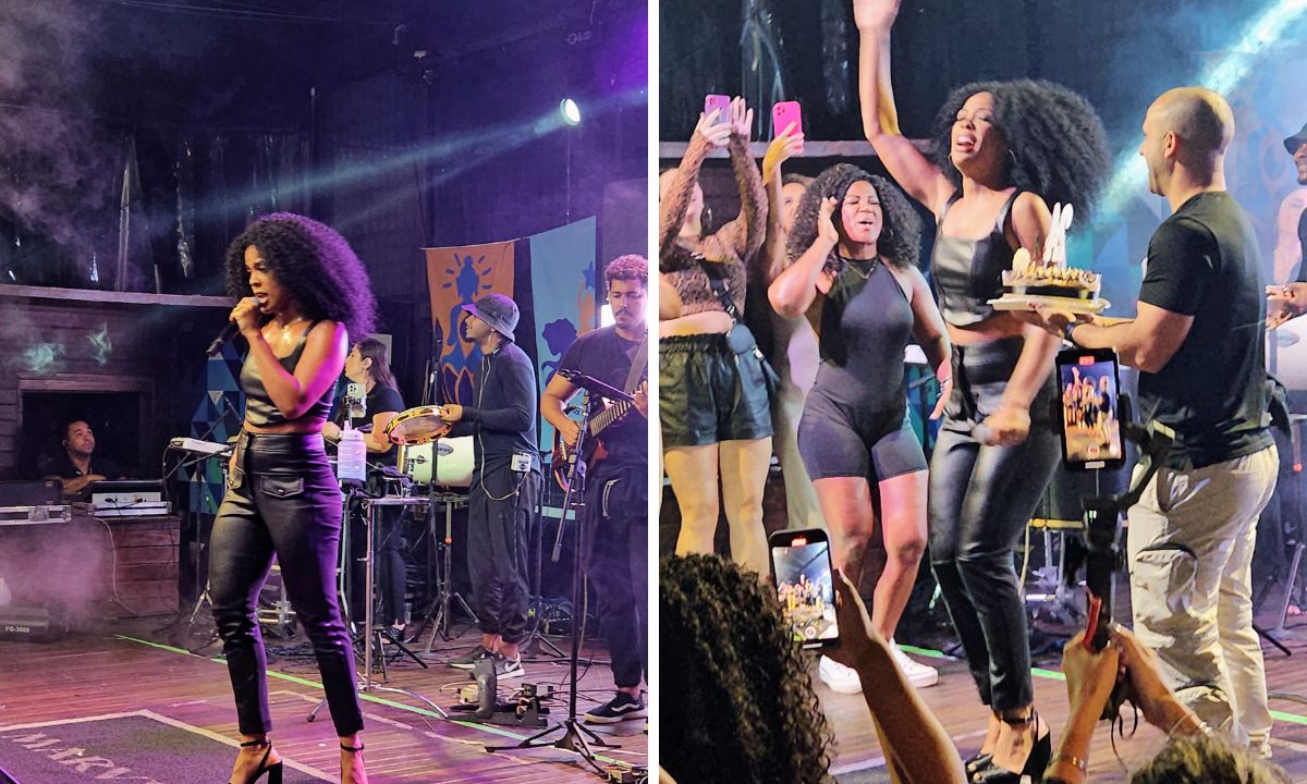 Ex-BBB Marvvila comemora 24 anos em mirante do Vidigal, no Rio