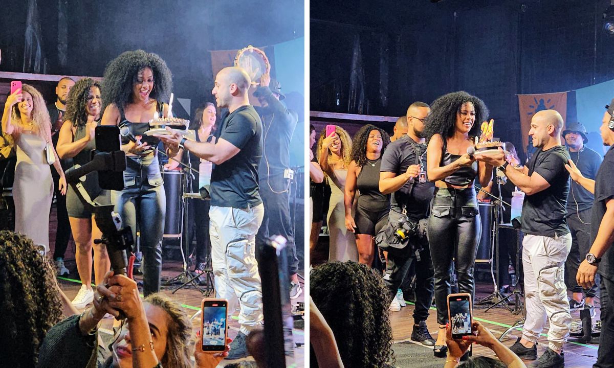 Ex-BBB Marvvila comemora 24 anos em mirante do Vidigal, no Rio