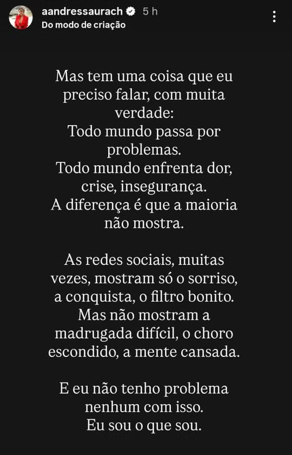 Andressa Urach revela surto e 5 dias de cama por Borderline