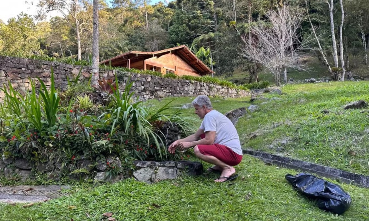 Recluso em sítio, Marcello Novaes mostra rotina com animais; ator vive sozinho aos 64 anos e recebeu recado da ex; Letícia Spiller