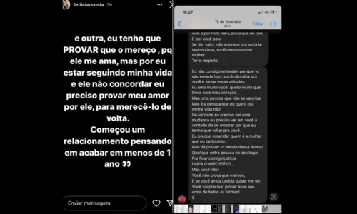 
				
					Blogueira expõe relacionamento com namorado de Sthe Matos
				
				