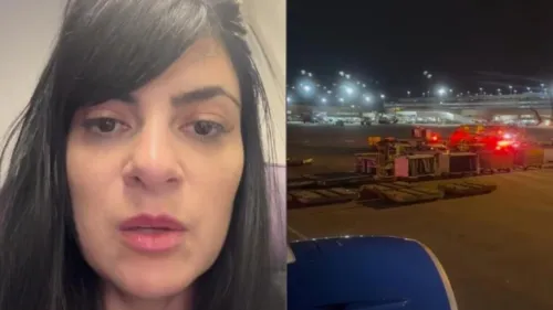 
				
					Avião com Fernanda Brum pega fogo no ar; cantora está bem
				
				