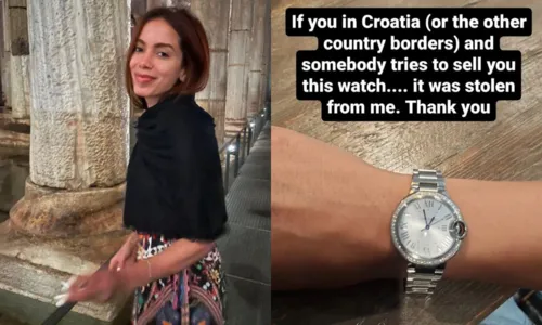 
				
					Anitta tem relógio avaliado em R$ 105 mil roubado na Croácia e faz alerta
				
				