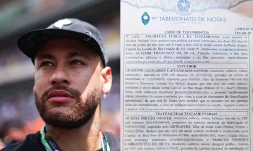 
				
					Homem faz testamento e deixa bens para Neymar: 'Identifico-me com ele'
				
				