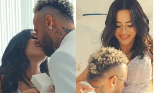 
				
					Neymar e Bruna fazem chá revelação luxuoso e revelam sexo do bebê
				
				