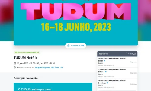 
				
					Tudum: Netflix inicia distribuição e ingressos esgotam em menos de 2h
				
				