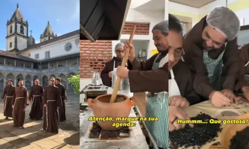 
				
					Freis fazem paródia de 'Macarena' para divulgar feijoada em convento
				
				