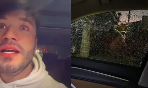 
				
					Lucas Viana foge de assalto e tem carro atingido: 'Tiro na janela'
				
				