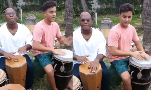 
				
					Marcelo Sangalo impressiona ao tocar percussão com Nagô Beets; VÍDEO
				
				