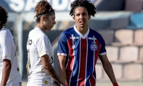 
				
					Bahia é dominado pelo Santos e se complica no Brasileirão Feminino
				
				