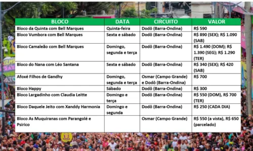 
				
					Confira blocos e camarotes que iniciaram venda para Carnaval de 2024
				
				