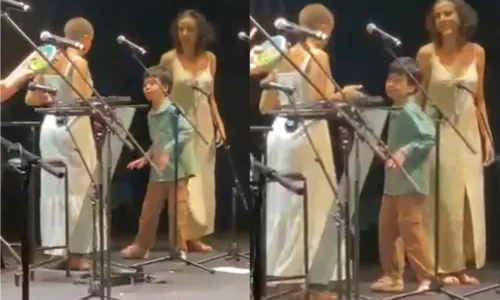 
				
					Filhos de Bela Gil protagonizam momento fofura em show da família
				
				