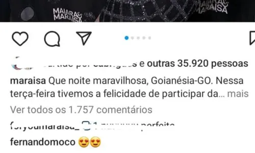 
				
					Maraisa curte noite com empresário e assume romance: 'Soldada abatida'
				
				