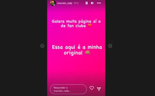 
				
					Marcelo Sangalo faz alerta sobre perfil oficial no Instagram
				
				