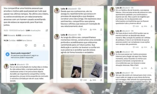 
				
					'Viúvo do Twitter' que emocionou web é exposto por amante; entenda
				
				