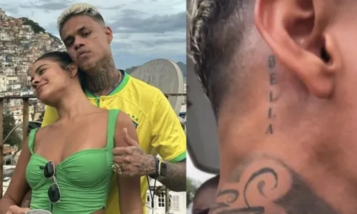 
				
					MC Cabelinho tatua nome de Bella Campos e web comenta: ‘Tá amando’
				
				