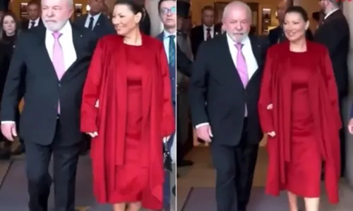 
				
					Janja Lula da Silva usa vermelho em coroação de rei Charles III
				
				