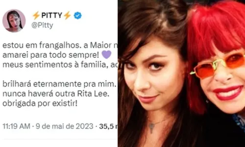 
				
					Pitty lamenta morte de Rita Lee: 'Estou em frangalhos'
				
				