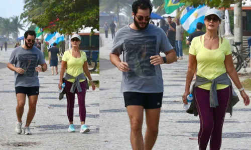 
				
					Casal fitness? Fátima Bernardes e Túlio Gadelha fazem corrida juntos
				
				