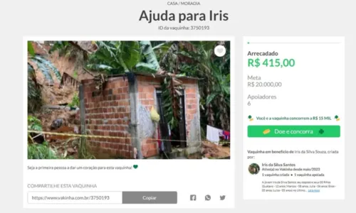 
				
					Amigos fazem vaquinha para ajudar família soterrada em Salvador
				
				